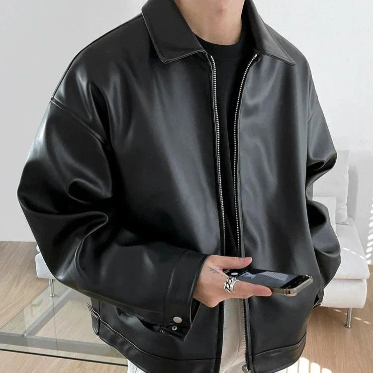 Archie | Men's Oversized Leather Bomber Jacket, Street Style Jacket | My Sweet Wardrobe