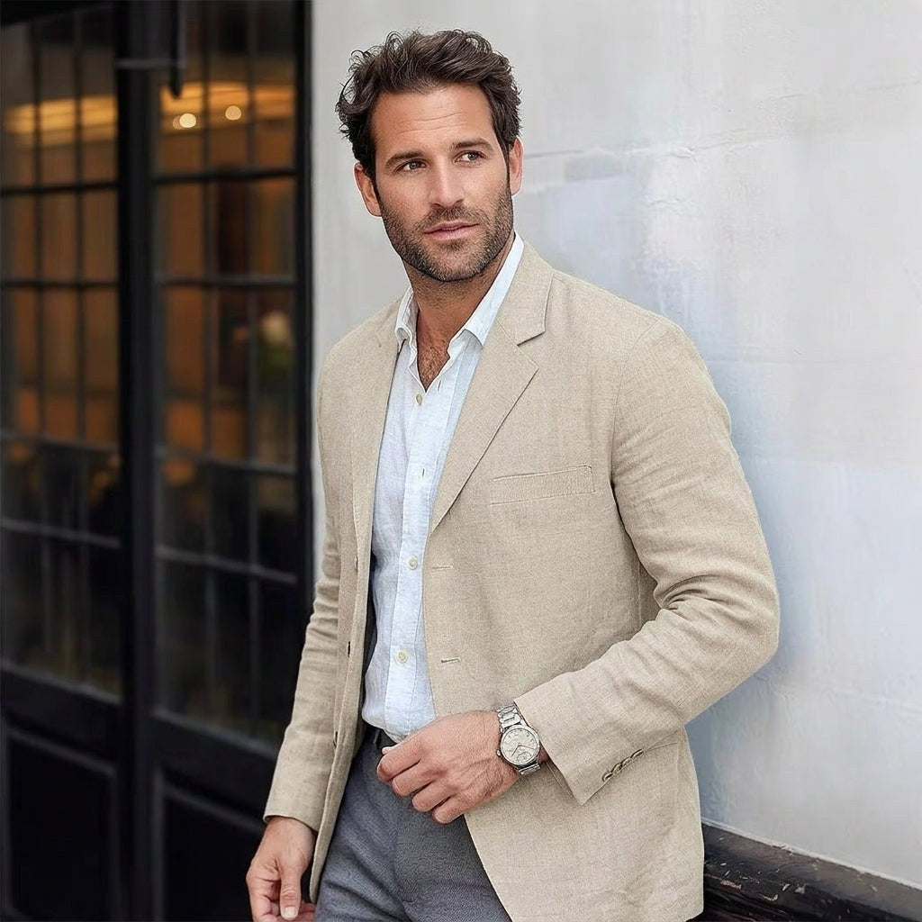 Alexander | Men's Linen Blazer in Smart Casual Style, Lightweight Summer Jacket | My Sweet Wardrobe