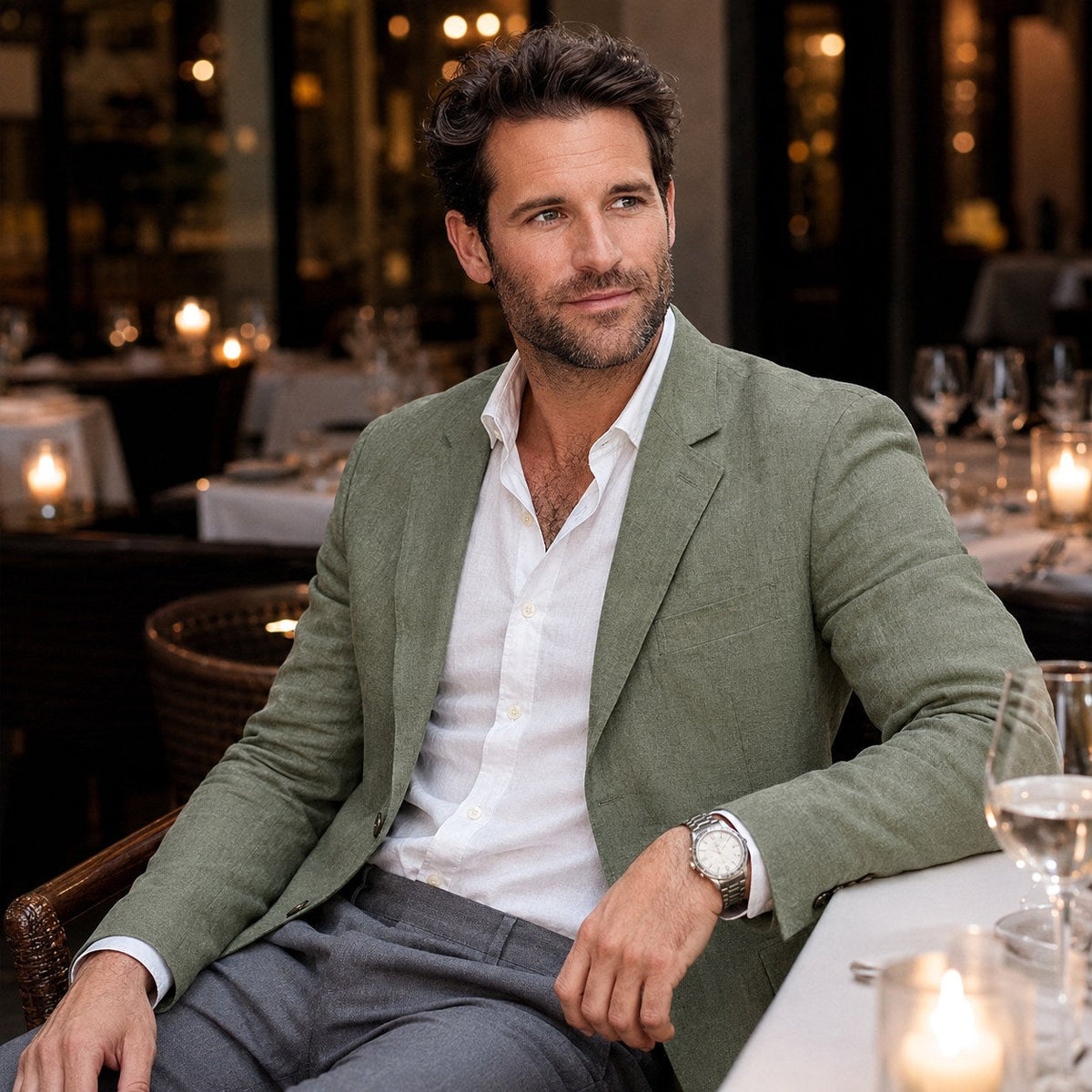 Alexander | Men's Linen Blazer in Smart Casual Style, Lightweight Summer Jacket | My Sweet Wardrobe