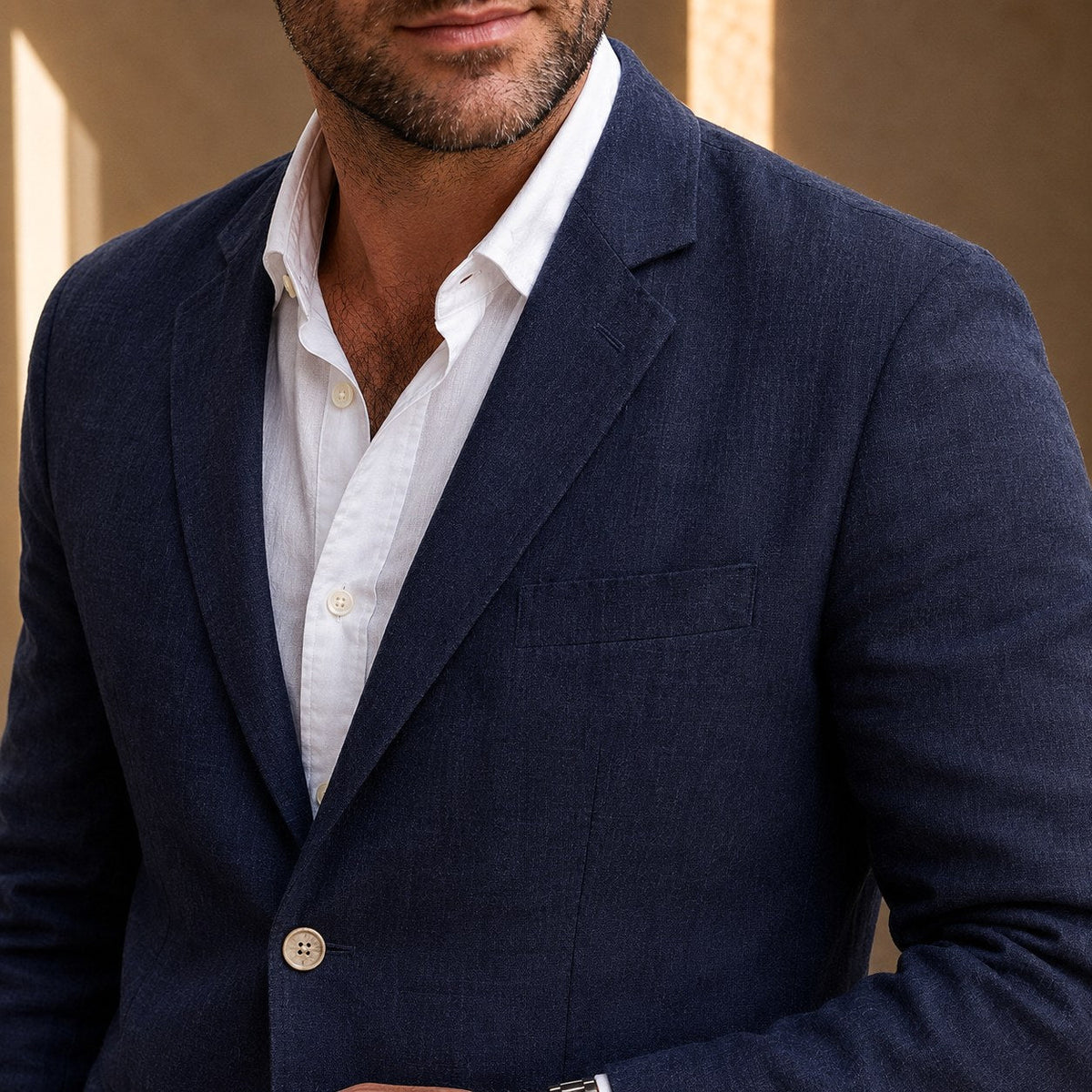 Alexander | Men's Linen Blazer in Smart Casual Style, Lightweight Summer Jacket | My Sweet Wardrobe
