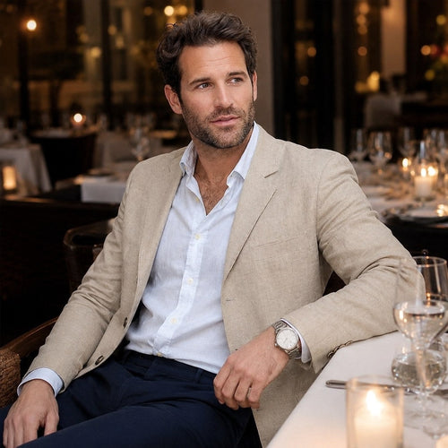 Alexander | Men's Linen Blazer in Smart Casual Style, Lightweight Summer Jacket | My Sweet Wardrobe