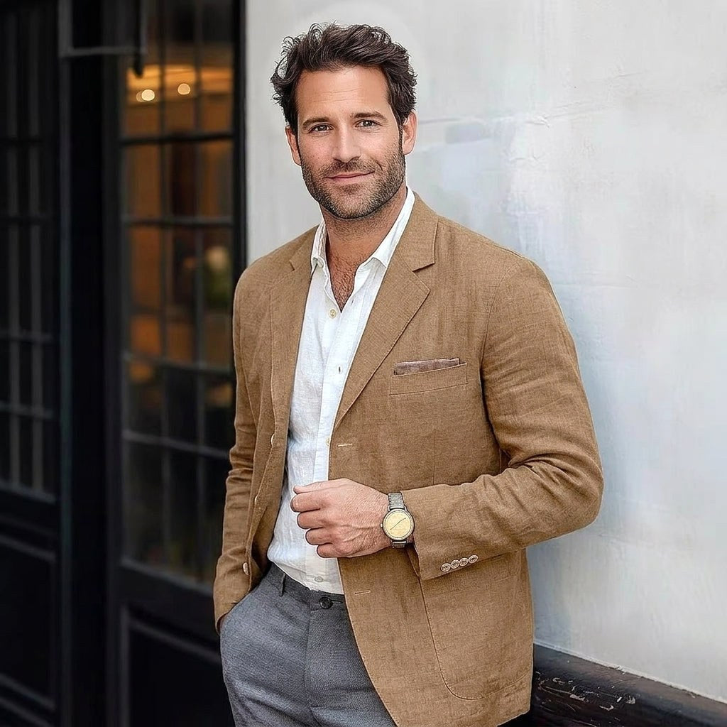 Alexander | Men's Linen Blazer in Smart Casual Style, Lightweight Summer Jacket | My Sweet Wardrobe