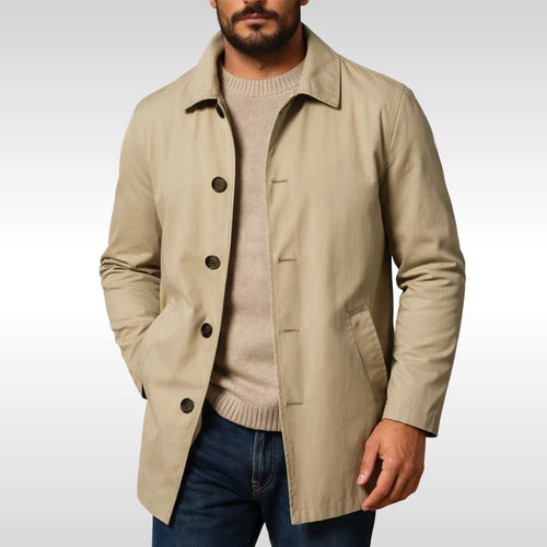 Arnold | Men's Trench Coat with Classic Design, Elegant Autumn Coat | My Sweet Wardrobe | Khaki