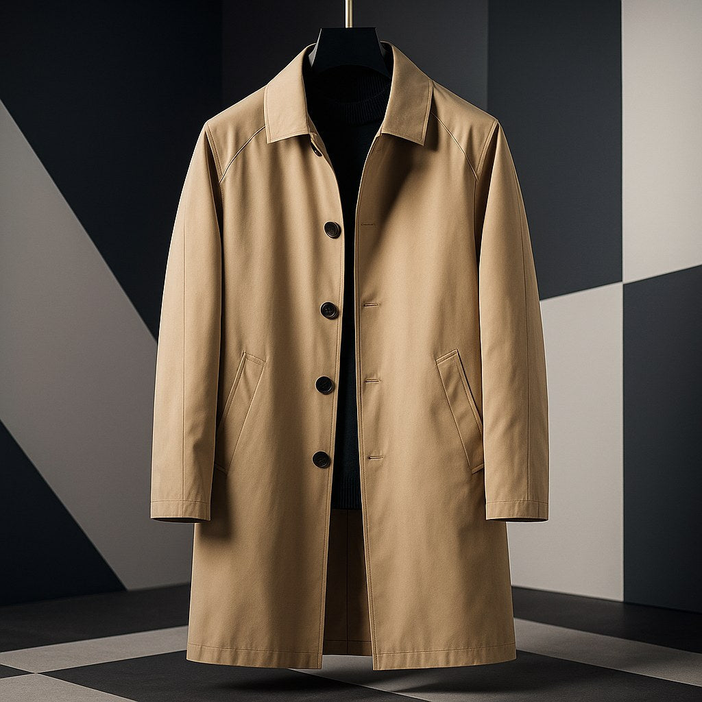 Arnold | Men's Trench Coat with Classic Design, Elegant Autumn Coat | My Sweet Wardrobe | Khaki