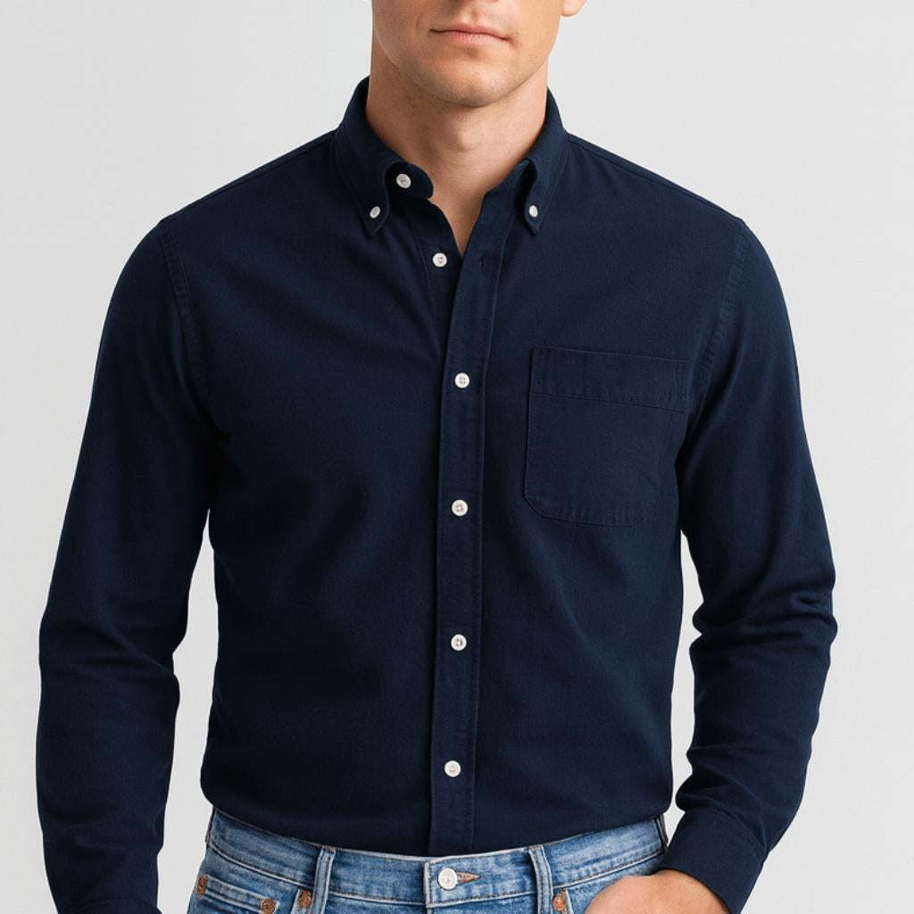 Thomas | Men's Long-Sleeve Cotton Shirt, Classic Button-Up Shirt | My Sweet Wardrobe