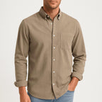 Thomas | Men's Long-Sleeve Cotton Shirt, Classic Button-Up Shirt | My Sweet Wardrobe