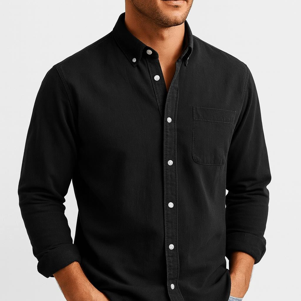 Thomas | Men's Long-Sleeve Cotton Shirt, Classic Button-Up Shirt | My Sweet Wardrobe