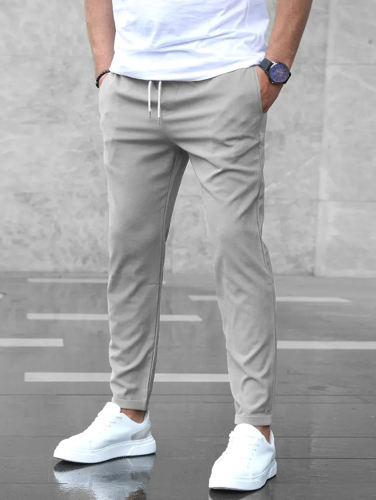 Arthur | Men's Stretch Comfort Trousers, Modern Everyday Trousers | My Sweet Wardrobe | Grey