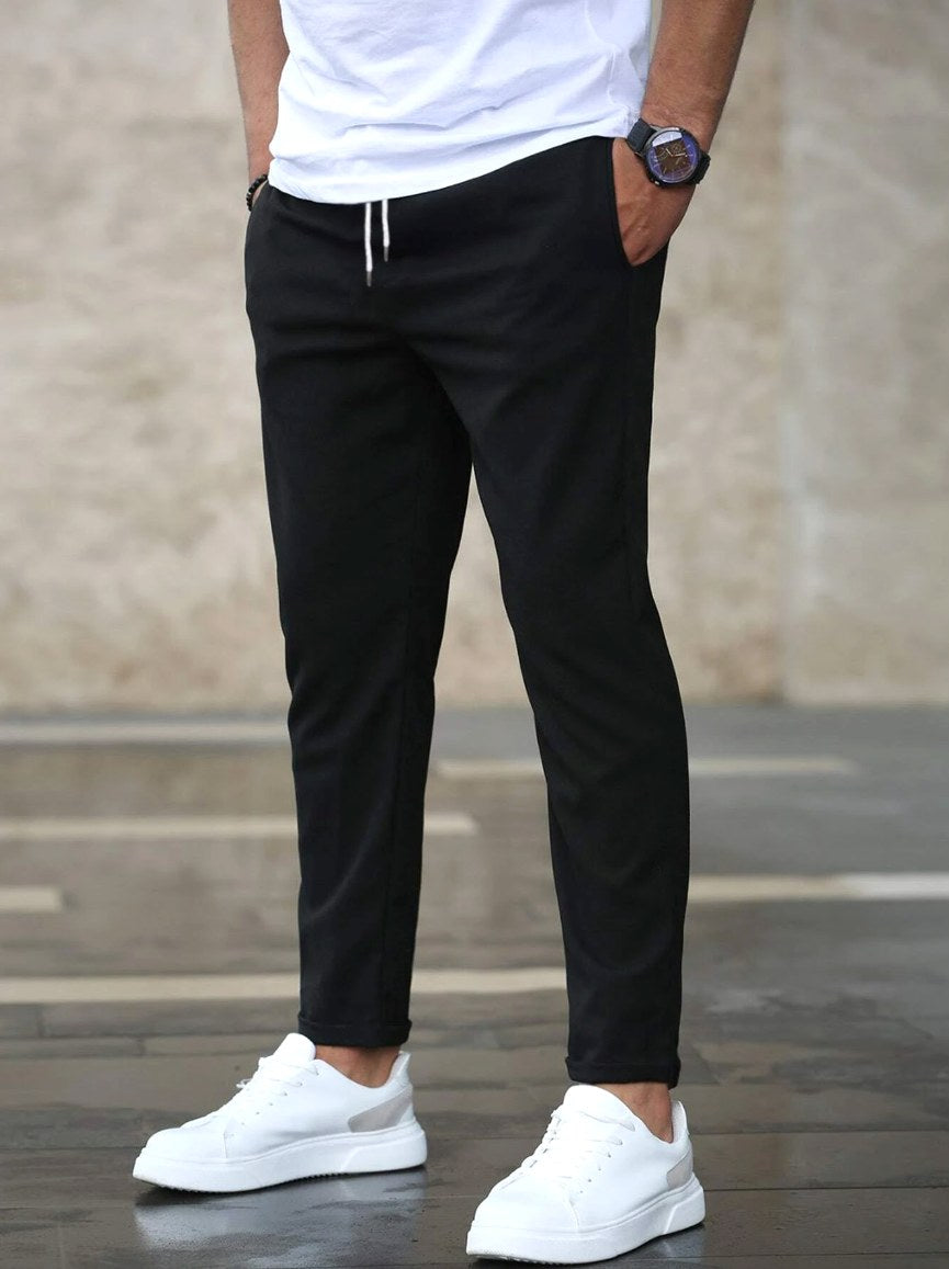 Arthur | Men's Stretch Comfort Trousers, Modern Everyday Trousers | My Sweet Wardrobe | Black