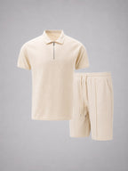 Ashley | Men's Zip Polo Shirt and Shorts Set, Relaxed Two-Piece Set | My Sweet Wardrobe