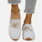 Aubrey | Women's Slip-On Loafer Sneakers, Woven Hybrid Trainers | Dressific | Blue