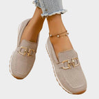 Aubrey | Women's Slip-On Loafer Sneakers, Woven Hybrid Trainers | Dressific
