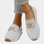 Aubrey | Women's Slip-On Loafer Sneakers, Woven Hybrid Trainers | Dressific