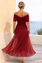 Aurelie | Women's V-Neck Chiffon Maxi Dress, Flowing Ankle-Length Dress | My Sweet Wardrobe