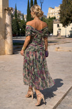 Aurelie | Women's V-Neck Chiffon Maxi Dress, Flowing Ankle-Length Dress | My Sweet Wardrobe