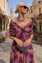 Aurelie | Women's V-Neck Chiffon Maxi Dress, Flowing Ankle-Length Dress | My Sweet Wardrobe