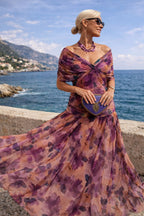 Aurelie | Women's V-Neck Chiffon Maxi Dress, Flowing Ankle-Length Dress | My Sweet Wardrobe