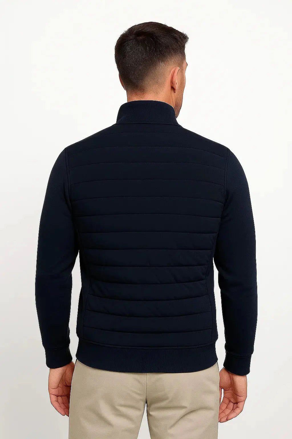 Austin | Men's Quilted Hybrid Jacket, Knitted Sleeves Autumn Jacket | My Sweet Wardrobe