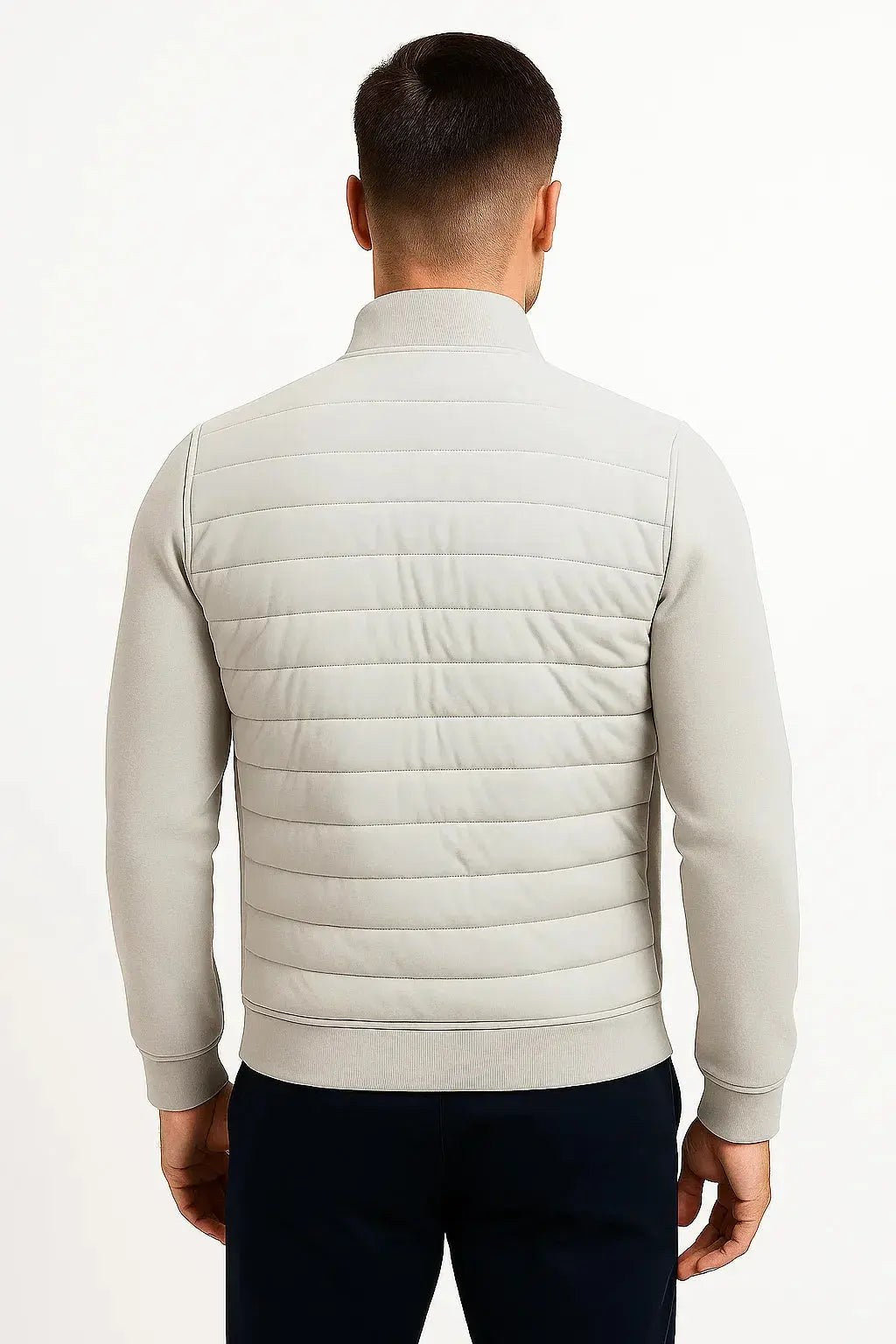 Austin | Men's Quilted Hybrid Jacket, Knitted Sleeves Autumn Jacket | My Sweet Wardrobe