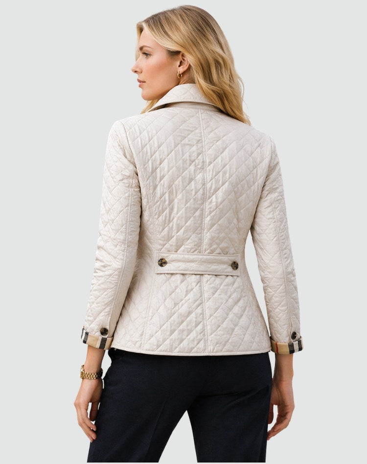 Marianne | Women's Quilted Button-Front Jacket, Lightweight Structured Coat | My Sweet Wardrobe