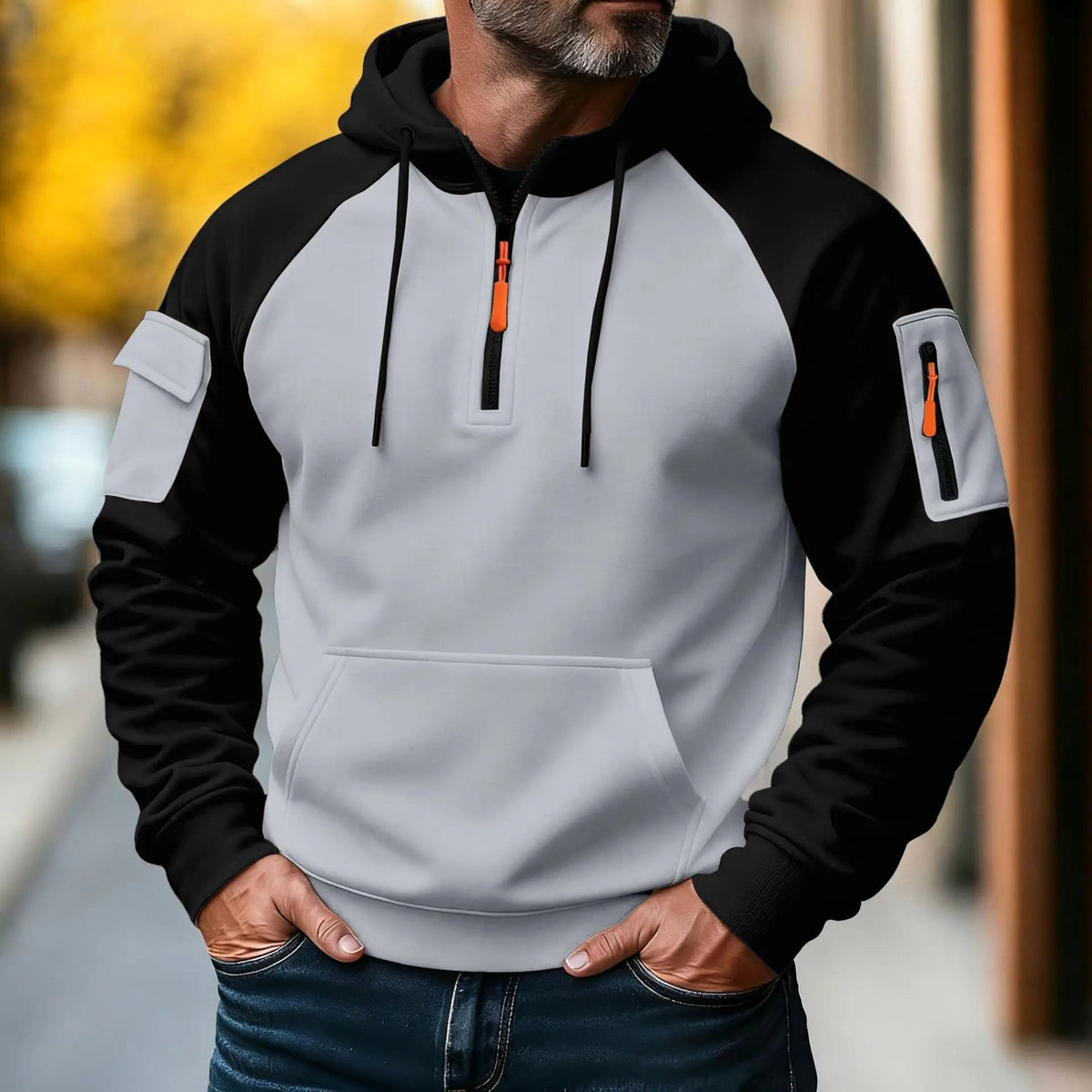 Bastian | Men's Jumper with Zip, Sporty Knit Jumper | My Sweet Wardrobe | Dark Blue