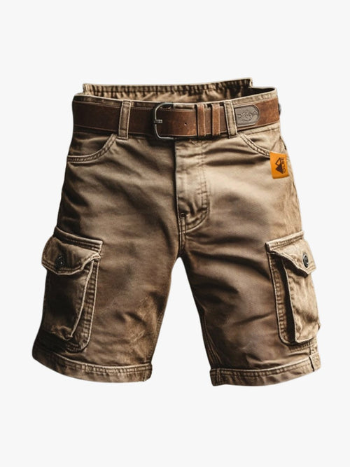 Benedict | Men's Vintage Cargo Shorts, Relaxed-Fit Utility Shorts | My Sweet Wardrobe | Brown