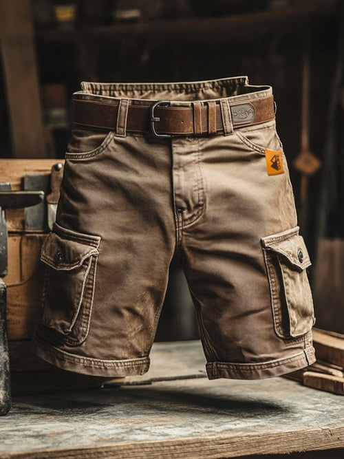 Benedict | Men's Vintage Cargo Shorts, Relaxed-Fit Utility Shorts | My Sweet Wardrobe | Black