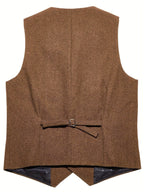 Benedikt | Men's Wool-Blend Waistcoat, Classic Knit Waistcoat | My Sweet Wardrobe | Bordeaux Red