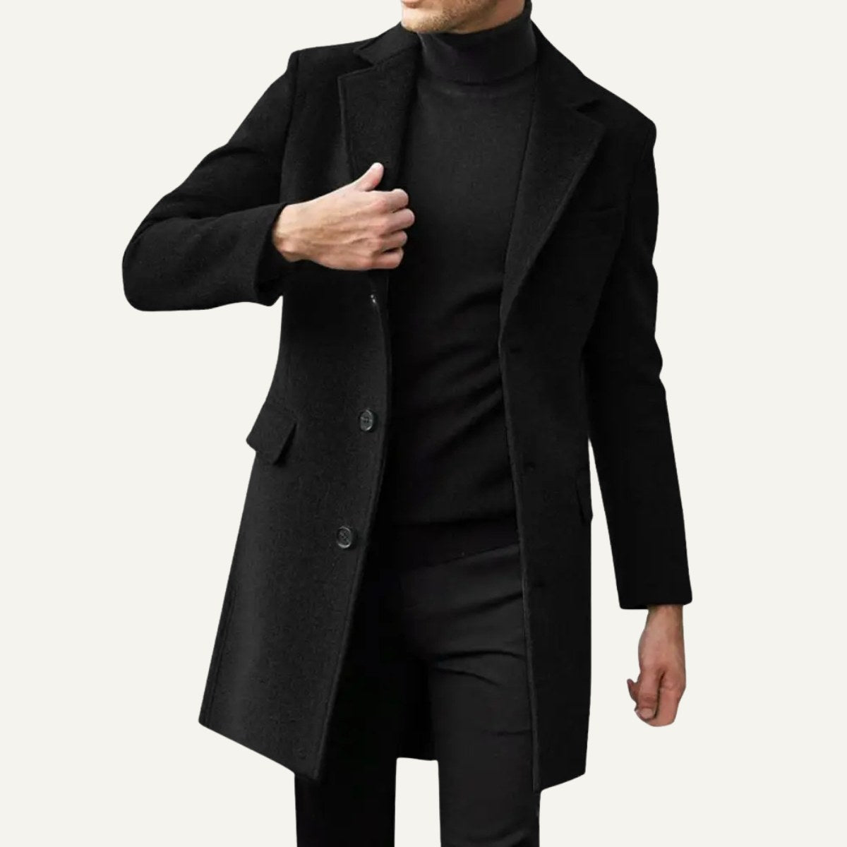 Bennett | Men's Single-Breasted Wool Blend Overcoat, Tailored Autumn Coat | My Sweet Wardrobe