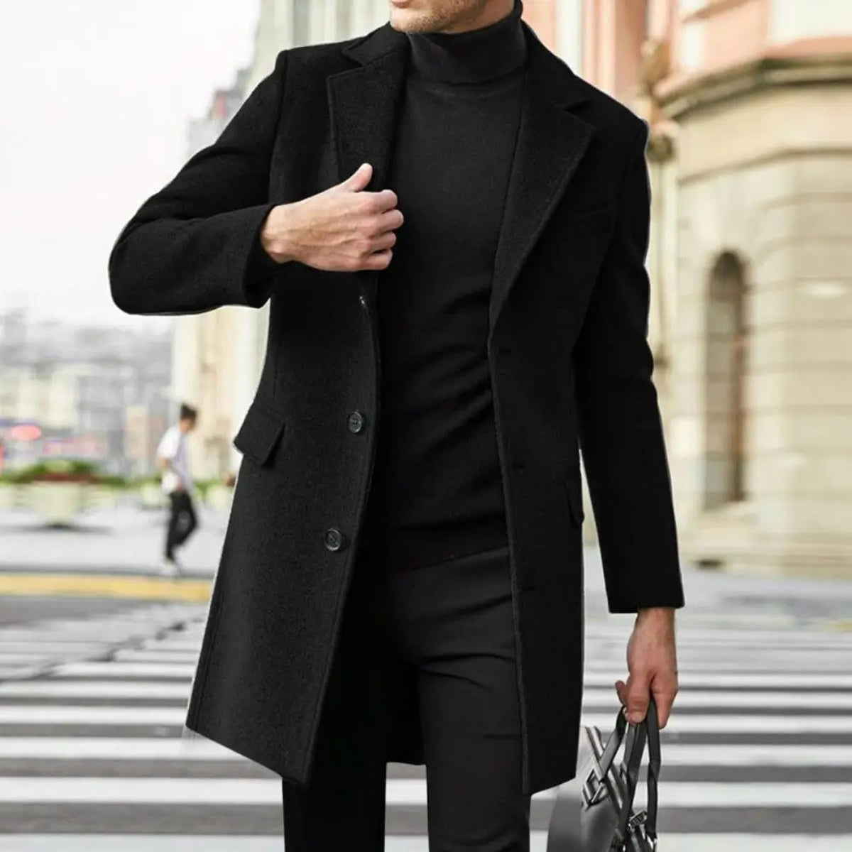 Bennett | Men's Single-Breasted Wool Blend Overcoat, Tailored Autumn Coat | My Sweet Wardrobe