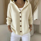 Berenice | Women's Long Sleeve Hooded Cardigan, A-Line Knit Cardigan | My Sweet Wardrobe | Green