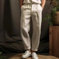 Bernhard | Men's Linen Trousers, Relaxed Cut, Casual Trousers | My Sweet Wardrobe | Beige