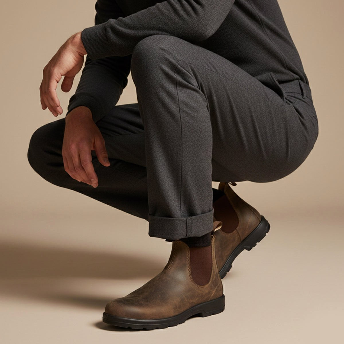 Blake | Men's Leather Chelsea Boots, Slip-On Ankle Boots | Dressific | Black