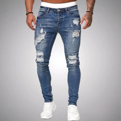 Blake | Men's Skinny Ripped Jeans, Distressed Mid-Rise Jeans | My Sweet Wardrobe