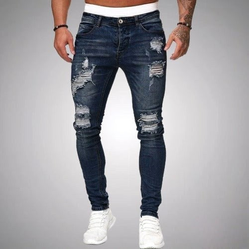 Blake | Men's Skinny Ripped Jeans, Distressed Mid-Rise Jeans | My Sweet Wardrobe