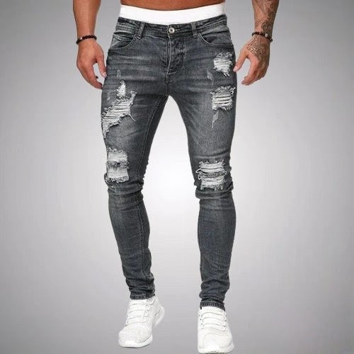 Blake | Men's Skinny Ripped Jeans, Distressed Mid-Rise Jeans | My Sweet Wardrobe
