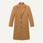 Brandon | Men's Classic Wool Overcoat, Tailored Autumn Coat | Dressific | Khaki