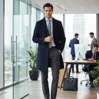 Brandon | Men's Classic Wool Overcoat, Tailored Autumn Coat | Dressific