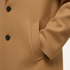 Brandon | Men's Classic Wool Overcoat, Tailored Autumn Coat | Dressific | Black