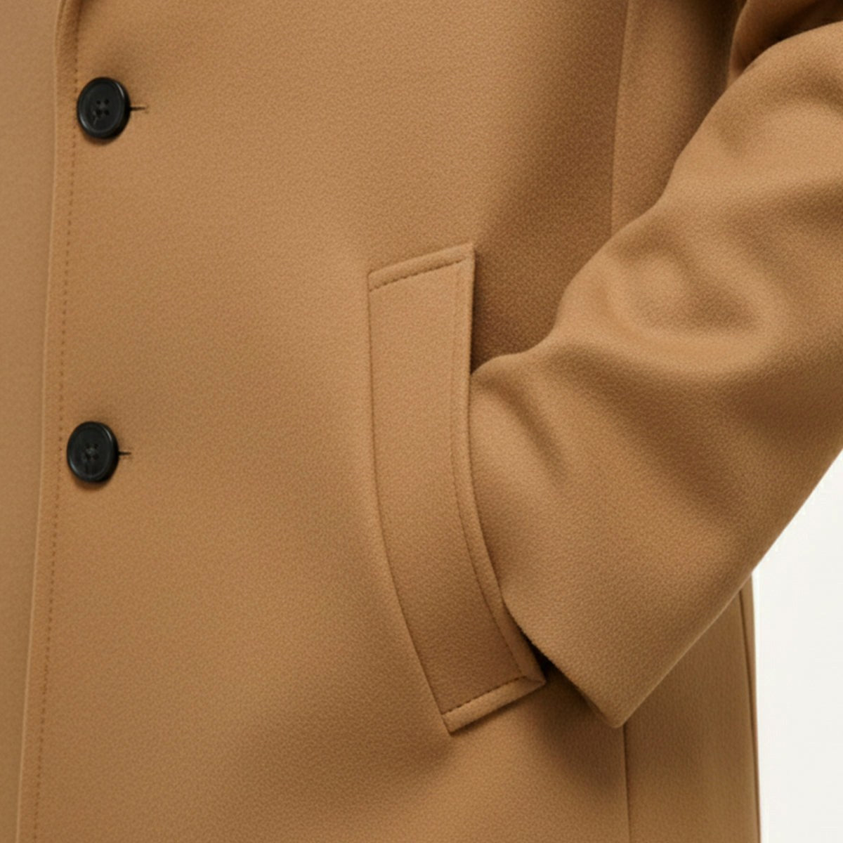 Brandon | Men's Classic Wool Overcoat, Tailored Autumn Coat | Dressific | Black