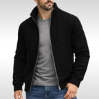 Brandon | Men's Zip Cardigan, Refined Knit Layer | My Sweet Wardrobe | Grey