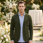 Brett | Men's Oxford Cotton Blazer, Smart Summer Jacket | Dressific | Military Green