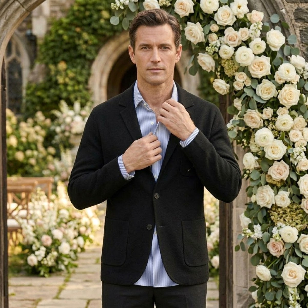 Brett | Men's Oxford Cotton Blazer, Smart Summer Jacket | Dressific