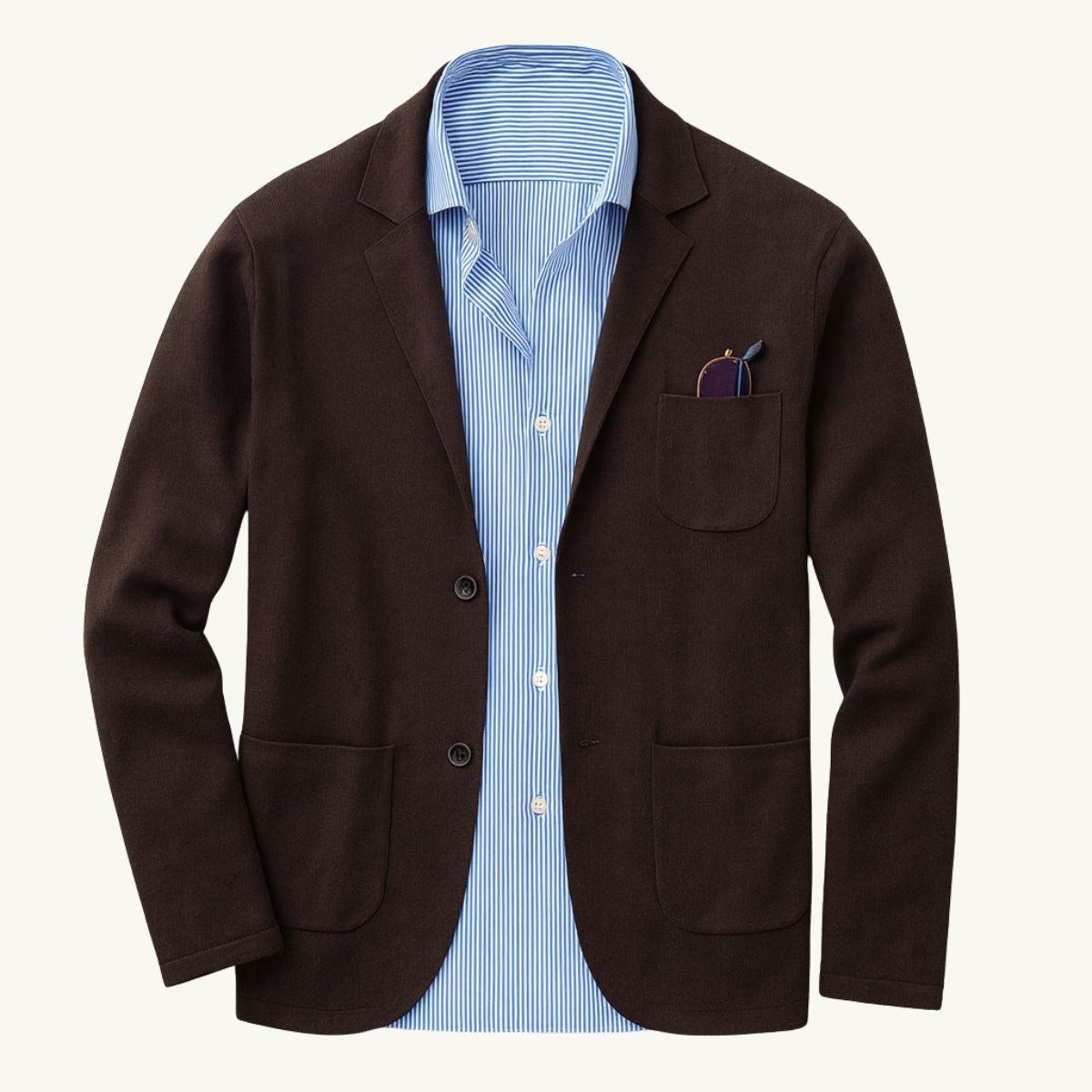 Brett | Men's Oxford Cotton Blazer, Smart Summer Jacket | Dressific | Black