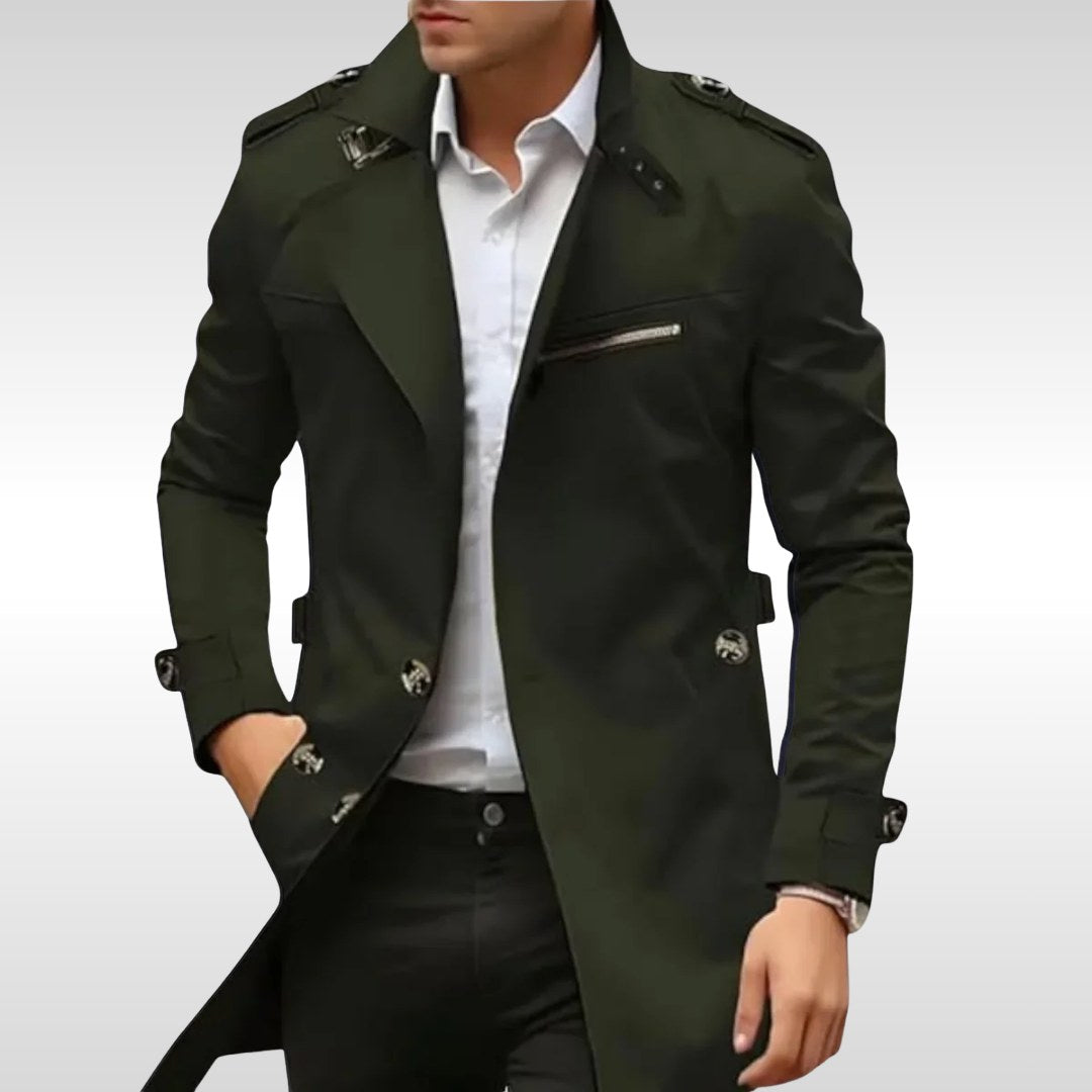 Brett | Women's Classic Trench Coat, Tailored Autumn Coat | My Sweet Wardrobe | Green