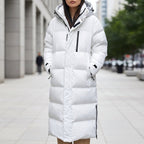Brigitte | Women's Waterproof Quilted Parka Jacket, Long Hooded Winter Coat | My Sweet Wardrobe