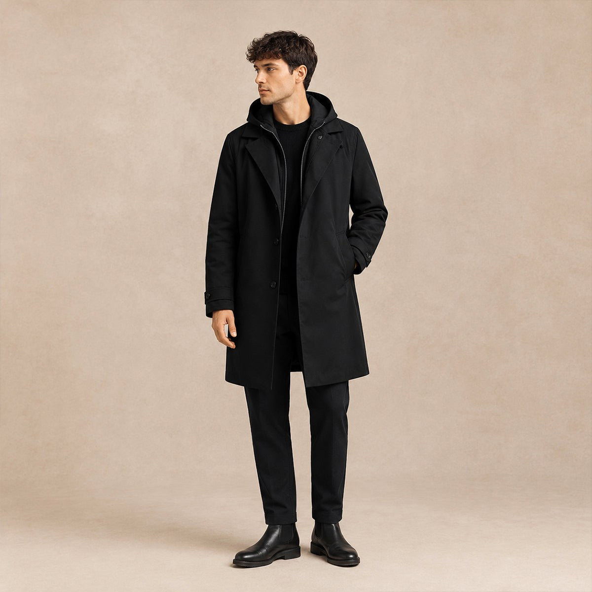 Brody | Men's Waterproof Hooded Parka, Long Rain Coat | My Sweet Wardrobe