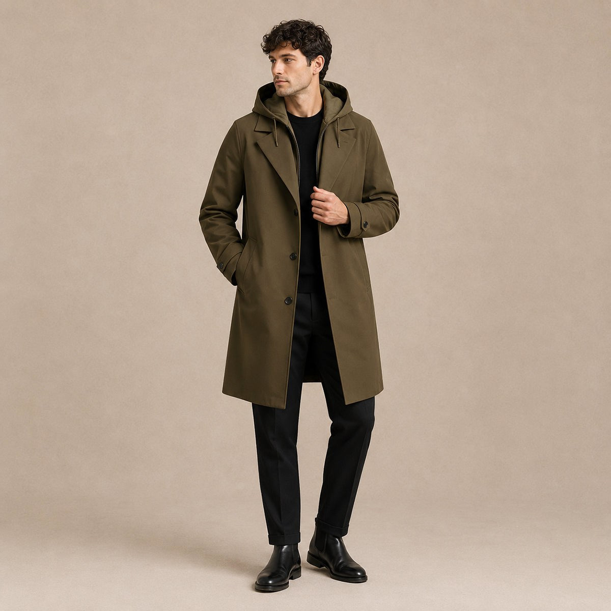Brody | Men's Waterproof Hooded Parka, Long Rain Coat | My Sweet Wardrobe