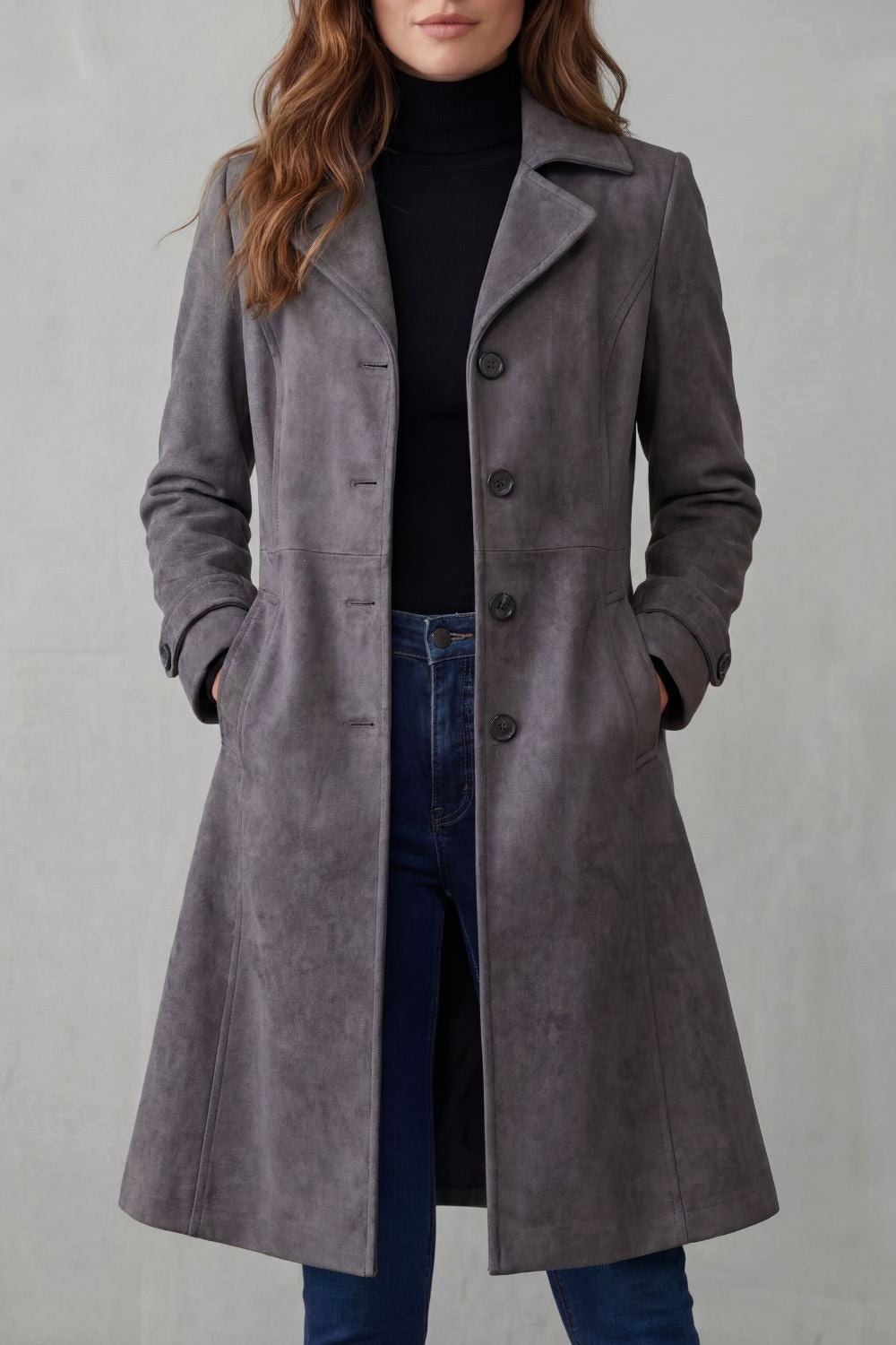 Colette | Women's Long Button-Front Wool Coat, Tailored Winter Coat | My Sweet Wardrobe