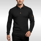 Bruno | Men's Polo Shirt with Signature Collar and Arm Zip, Elegant Polo Shirt | My Sweet Wardrobe | Blue